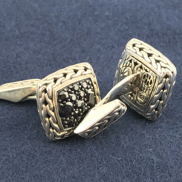 JOHN HARDY CUFFLINKS Classic STERLING SILVER Chain - Picture 12 of 12